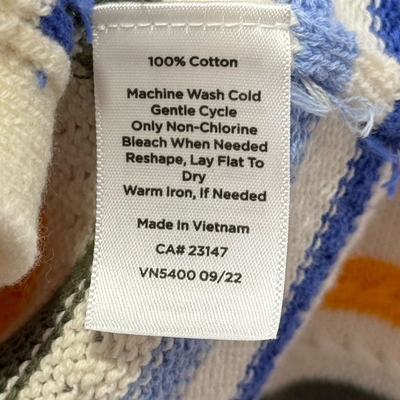 NWT Talbots Ribbed Cotton Knit Oversized Relaxed Cardigan Sweater Multi Stripe M - Picture 8 of 12